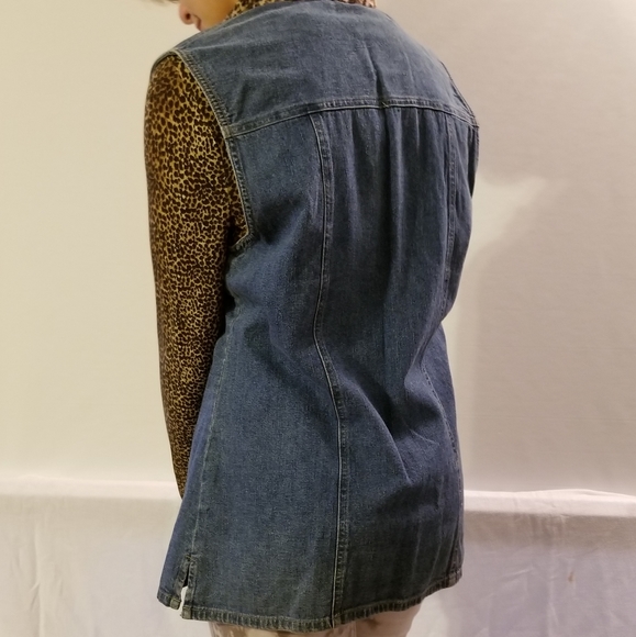 Ann Taylor top M, Paul Harris denim vest S - Picture 3 of 6
